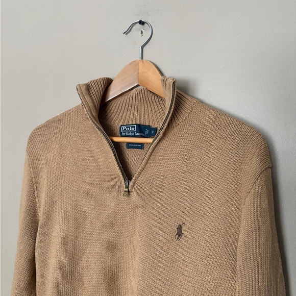 vintage Ralph Lauren POLO 1/4 zip sweater sz S EUC 100% cotton preppy Old Money - Picture 4 of 15